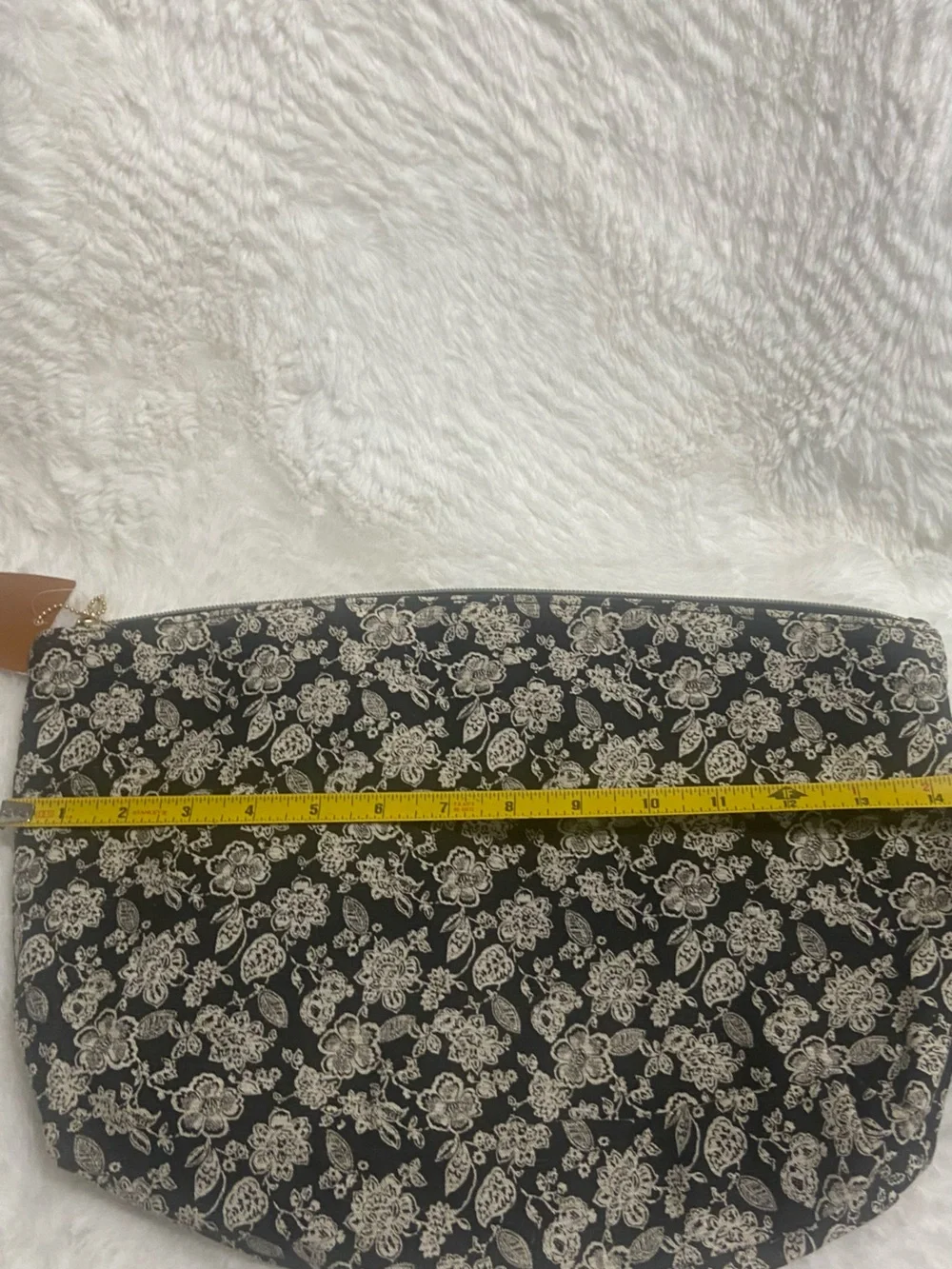 Sonia Kashuk Black + Cream Floral Cosmetic Pouch